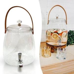 Elegant Glass Beverage Dispenser with Carrying Handle