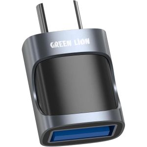 Green Lion OTG Adapter USB-A to USB-C, Aluminium Alloy, USB 2.0 480Mbps, Compact Design, Wide Compatibility - Multicolor 