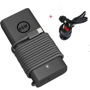 DELL  USB Type C Original  Charger 65W For Laptops With Power Cable-Black