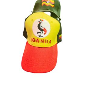 1 Pc Uganda Flag Print Adjustable Hat Outdoor Activity- Multicolour 