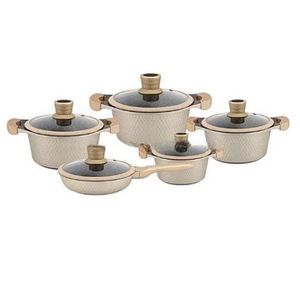 10 PC Granite Non Stick Cookware Set With Frying Pan Cast Aluminum Cooking Pot Saucepans