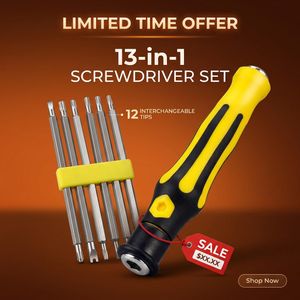 13-in-1 Magnetic Precision Screwdriver Set - Durable Chrome Vanadium Steel for Electronics Repair