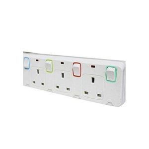 G & T Heavy Duty 4 Outlets Electric Extension Cable Overload Protection-White