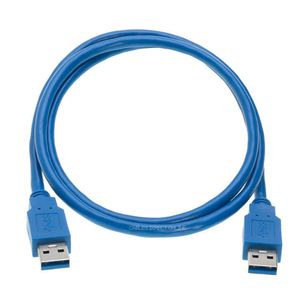 Pc Cables Direct Online USB 3.0 Type-A Male to Male Cable – High Speed Data Transfer Cable Blue