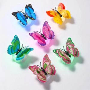 ShebSheb 6PCS 3D LED Butterfly Night Lights,Double‑Layer Wings with Multicolor Glow, Wall & Garden Decorative Lamps, Battery Powered for Parties, Bedrooms & Festivals