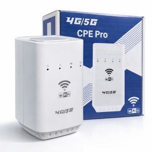 4G/5G CPE Pro WiFi 6 Router – 300Mbps Wireless Hotspot, Supports All SIM Cards (Lycamobile, MTN, Airtel) , Ethernet Port, WiFi 6, Up to 32 Devices – White
