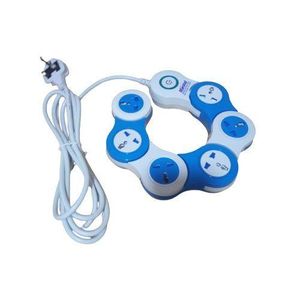 Marshal 6 Ways Foldable  Heavy Duty Extension Cable - Blue, Red