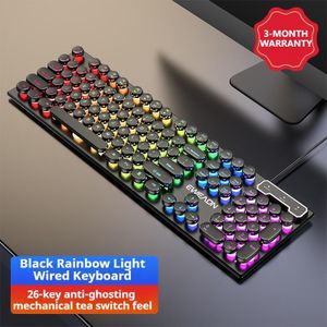 General GX330 wired backlit keyboard Cool backlight Ergonomic design Waterproof and dustproof Used for office and games-Black