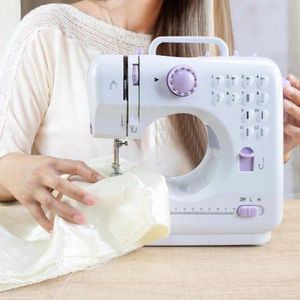 Besundy Electric Household Manual Repair Machine Mini Portable Sewing Machine - 12 Types of Stitches with Presser Foot and Pedal