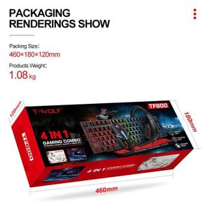 Keyboard Mouse Kit 100% Keyboard ISO Color Backlight Wired Gaming Office T20