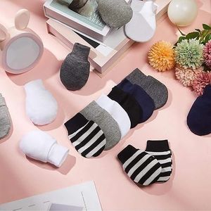 Ultra-Soft No-Scratch Cotton Baby Mittens Set - Multicolor