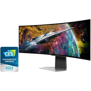 Samsung  Odyssey G9 G95SC 49" Oled Gaming Monitor with 0.03ms Response time & 240Hz Refresh rate, Gaming Hub, AMD FreeSync Premium Pro, Built-in speaker, Smart TV Experience - LS49CG954SMXUE- Refurbished-silver