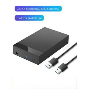 USB Hard Disk Casing 3.5 Inch External Case HDD Case With Power Cable-Black