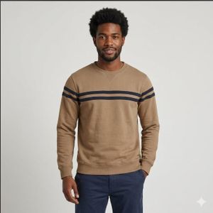 ?Men's Casual Everyday Simple Cotton Long Sleeve T-Shirt-Brown