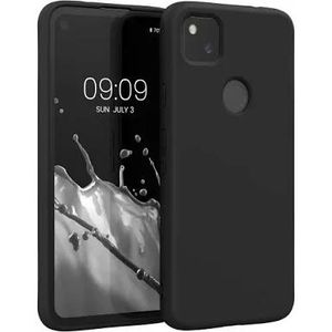 Google Pixel 4a Case Slim Fit Mobile Phone Case  Soft TPU Matte Finish Coating Grip Ultra Thin Light Protective Cell Phone Back Cover for Google Pixel 4a-Black