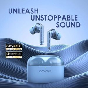 Oraimo FreePods Lite Earbuds with 40Hr Playtime,Custom EQ modes App, ENC Mic, Waterproof lPX4, BT 5.3 Bluetooth Headset (Ice Lake Blue, True Wireless Earpods)