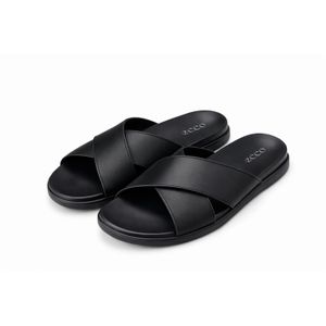 ECCO Black Leather Slide Sandals – Comfortable Casual Slippers