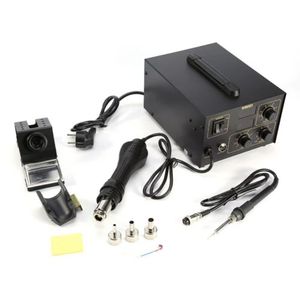 AC  LCD Soldering Station Rework Station Hot Air Gun ICs SMD Solder - Black