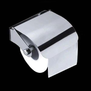 Wall Mounted Stainless Steel Toilet Tissue Holder Roll Paper Holder Box Roll Organizer for Kitchen, Bathroom - Silver