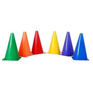 38CM Plastic Traffic Space Cone Marker Set of 6 Field Marking Equipment- for Football, Cricket, Soccer, Hockey, Basketball Skating,Field Agility Exercise, Sports Training Agility Cones Indoor and Outdoor Games