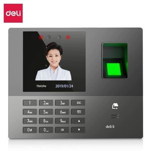 Fingerprint & Face Attendance Machine, a biometric time clock designed for business and office employee tracking. It features mixed recognition capabilities and automatic report generation.