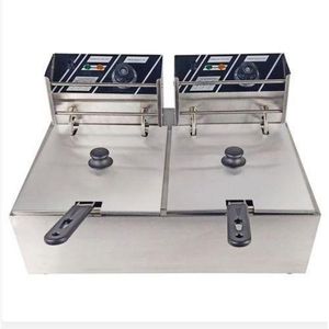 12Liters Double Blow Stainless Deep Fryer, Silver