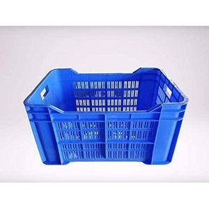 Durable Ventilated Plastic Storage and Transport Crate - Multicolor