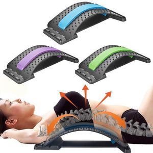 Versatile multi-level back stretcher features adjustable arch settings to help relieve lumbar pain and improve spinal flexibility.