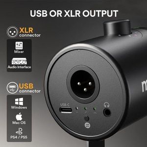 maono Dynamic Microphone, USB/XLR Podcast PC Microphone with Software, EQ,Tap-to-Mute, Headphone Jack, Gain Knob & Volume Control, Studio Mic for Broadcast, Recording, Streaming & Gaming (PD400X