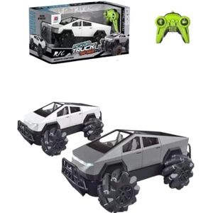 RC Cybertruck Pickup Truck, 1:12 Scale, 2.4GHz Remote Control, LED Lights, USB Rechargeable, White and 