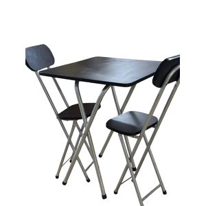 X - Shaped Foldable Wooden Table - Black