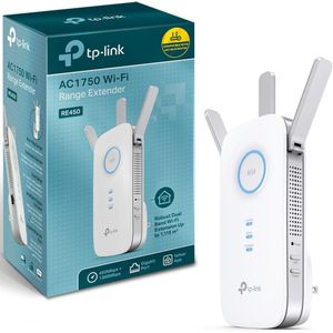 TP Link AC1750 WiFi Extender (RE450), PCMag Editor's Choice, Up to 1750Mbps, Dual Band WiFi Repeater, Internet Booster, Extend WiFi Range further