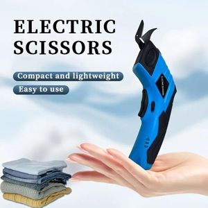 Fast Charging Electric Fabric Shears - Cordless Heavy Duty S-cissors, USB Powered, Lightweight for Sewing, - Professional Tailoring and DIY Home Craft Tools (Blue/Black
