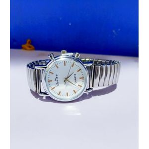 Generic Xim Ladies Elastic Strap Watch- Silver 