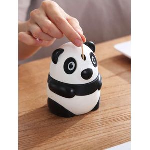 Automatic Push Type Toothpick Holder Cute Cartoon Bear Plastic Toothpick Dispenser With Slide Cover , 6-inch About 300 Toothpicks