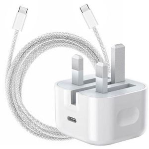 Apple 35W USB-C Fast Charger with 3.28ft Type-C Cable – Power Delivery for iPhone 16 & 15 Series – Compact and Efficient – White
