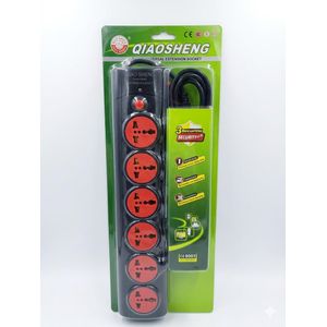 6-Way Heavy Duty Extension Socket with Master Switch & Neon Indicator