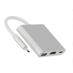 Type-C to HDMI 3-in-1 USB-C 4K Docking Converter Grey