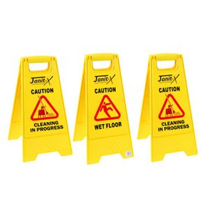 Foldable Safety Warning Sign Board – Caution Wet Floor / Cleaning in Progress / No Entry / No Parking