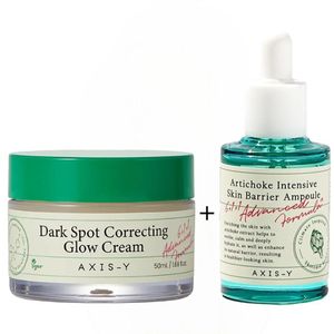 AXIS-Y Dark Spot Correcting Glow Cream with Niacinamide + Artichoke Intensive Skin Barrier Ampoule Face Serum. Moisturizes, Fades Dark Spots, Pigmentations, Acne Scars, Brightens, Soothes, Glows, Smooths & Evens
