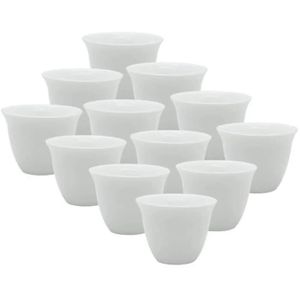 12 Pieces Of Multi Design Cuppucino Latte Espresso Coffee Cawa Cups Mugs- White