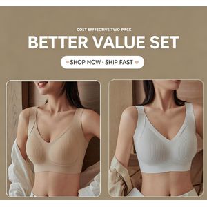 Large Size Double Pull Down Bra for Women Big Busts No Underwire T-Shirt Bra with Chest Lifting Side Slings Anti-Bust Deflection