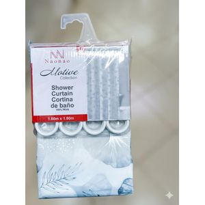 Naonao Motive Collection 100% PEVA Shower Curtain - Elegant Grey Ginkgo Design
