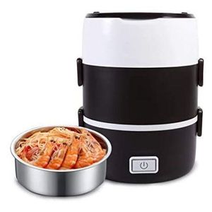 3 Layer 2 Litres Portable Electric Food Lunch Box Storage - Black