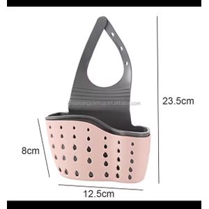Sink Hanging Drain Basket with Adjustable Strap – Kitchen Sponge & Waste Holder - Multicolor