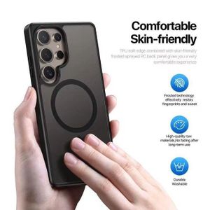 Galaxy S22,S23 Ultra Phone Case Magnetic, Compatible with MagSafe, Shockproof, Military Grade, Transparent Case-Black