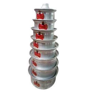 16 Pieces Original Pure Aluminium Cookware Set Saucepans With Covers-Silver