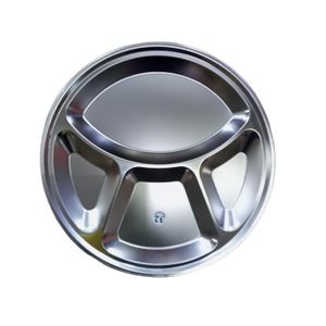 3 Partition Cafeteria Food Tray- Silver