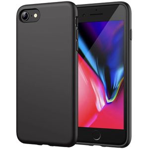 iPhone SE 3/2 (2022/2020 Edition), iPhone 8 and iPhone 7, 4.7-Inch, Silky-Soft Touch Full-Body Protective Case, Shockproof Cover with Microfiber Lining (Black)