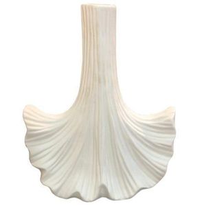 White Ceramic Vase for Modern Home Decor, Ceramic Coral Flower Vase for Nordic Art Pampas Grass,Boho Decor Donut Centerpiece Vases for Coffee Table Office Bookshelf Living Room Decor - White